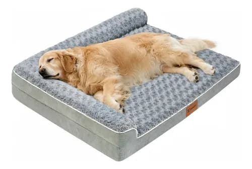 Cama Pet Grande Caminha Cachorros Suporte Cervical Espuma de Ortopédica C/capa Lavável Removível E Base Impermeável 91×68×16.5