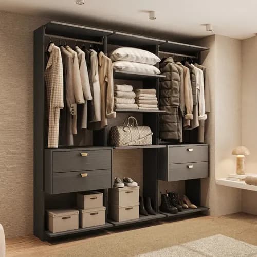 Guarda-roupas Closet Modulado Alasca 180 cm Carraro - todas as opções de Cor