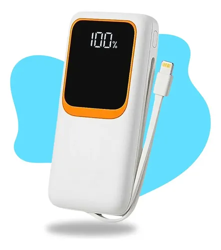 Carregador Portátil Casenn 20.000 mAh Turbo 22,5W Para Celulares Carregador Casenn CC1-20000 usb portátil com cabo carregamento turbo Branco Preto - todas as opções de Cor